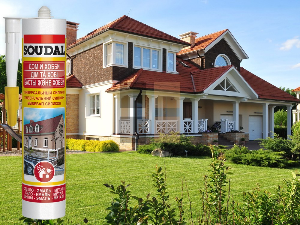 Универсальный силиконовый герметик Soudal Дом и Хобби черный 280 мл ...