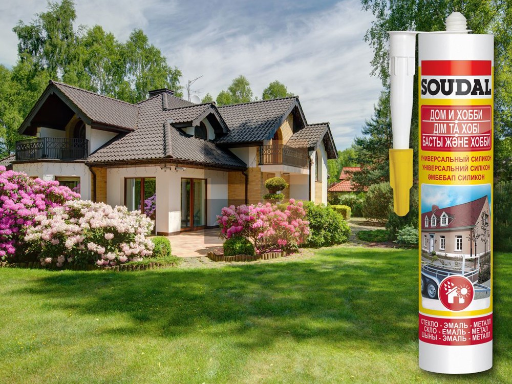 Универсальный силиконовый герметик Soudal Дом и Хобби бесцветный 280 мл ...