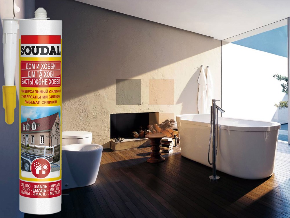 Универсальный силиконовый герметик Soudal Дом и Хобби серый 280 мл ...